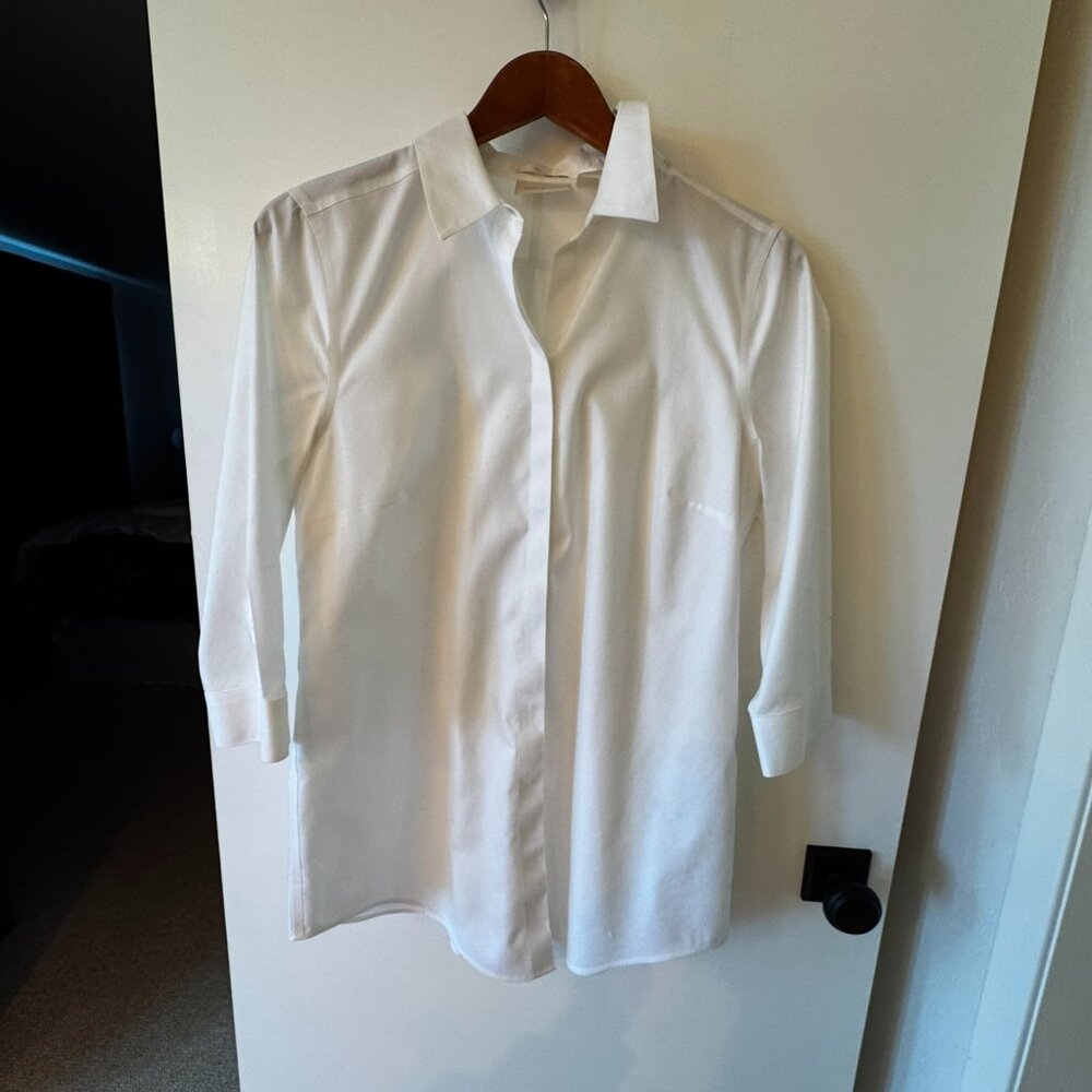 Crisp White Button Down Blouse